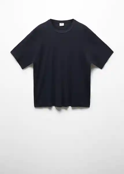 Camiseta Boxy Navy Talla M Hombre Mango