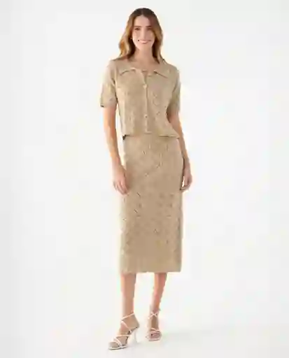 Falda Beige Arena Claro Talla XL 649F201 Esprit