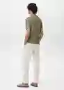 Camiseta Polo Pointele Verde Talla S Hombre Mango