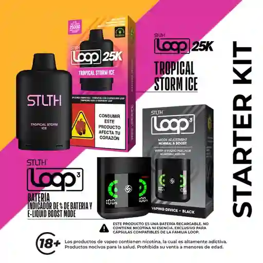 Combo Stlth Loop 25K Pod Tropical Storm Ice + Stlth Loop 3 Black