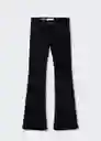 Jeans Flare Tejano Negro Talla 46 Mujer Mango