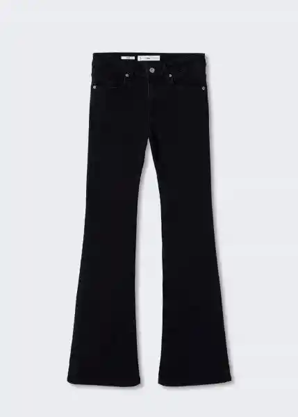 Jeans Flare Tejano Negro Talla 46 Mujer Mango