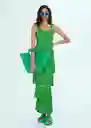 Vestido Burnst Verde Talla L Mujer Mango