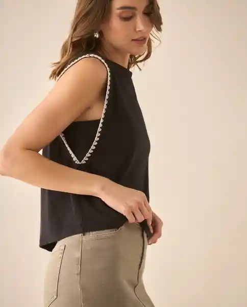 Camiseta Negro Jaguar Ultraoscuro Talla XL 603G017 Esprit