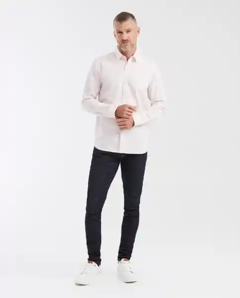 Camisa Linen Manga Larga Rosa Cósmico Claro Talla M Chevignon