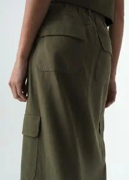 Falda Lili Verde Galeras Ultraoscuro Talla 12 442G380 Naf Naf