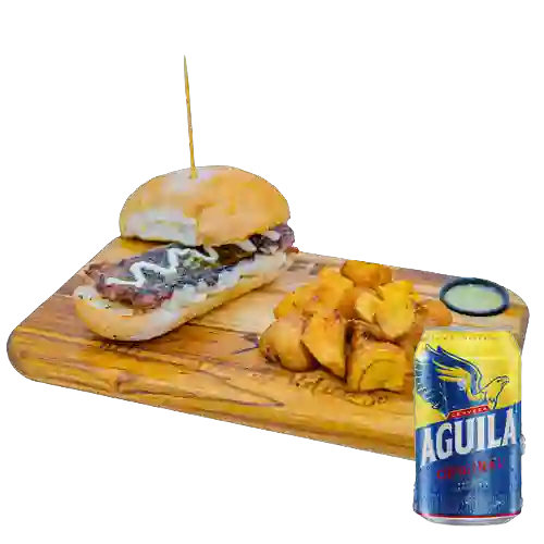 Combo Choripan + Cerveza Aguila Original Lta 330ml