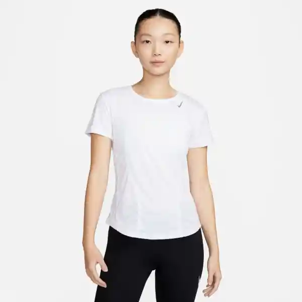 Nike Camiseta Fast Manga Corta Top Blanco Para Mujer Talla L