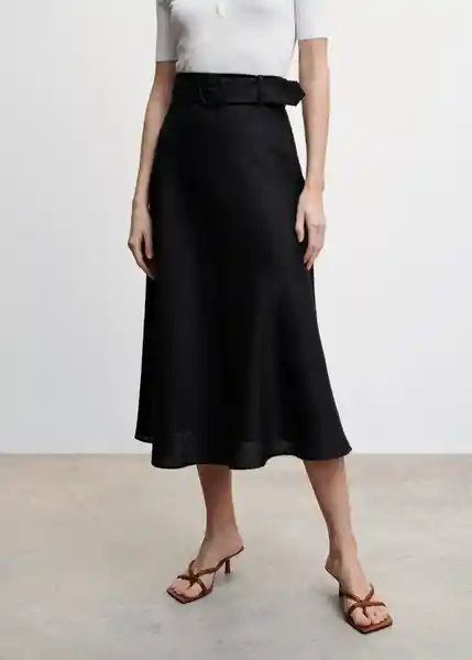 Falda Gala Negro Talla 36 Mujer Mango