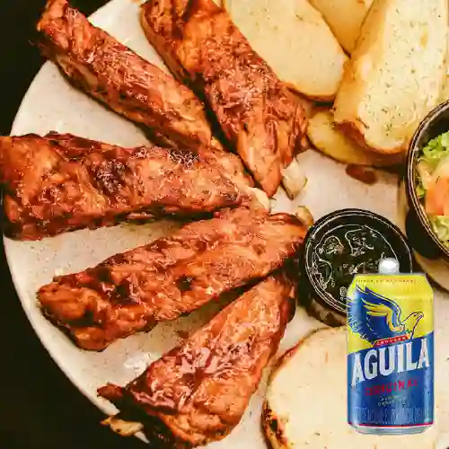 Combo Costillas BBQ + Aguila 355 ml