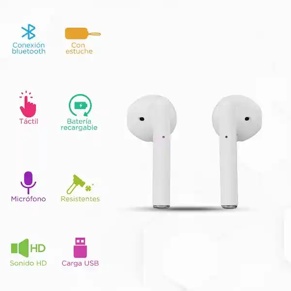 Auriculares Inalámbricos Macaron Blanco Modelo S88 Miniso