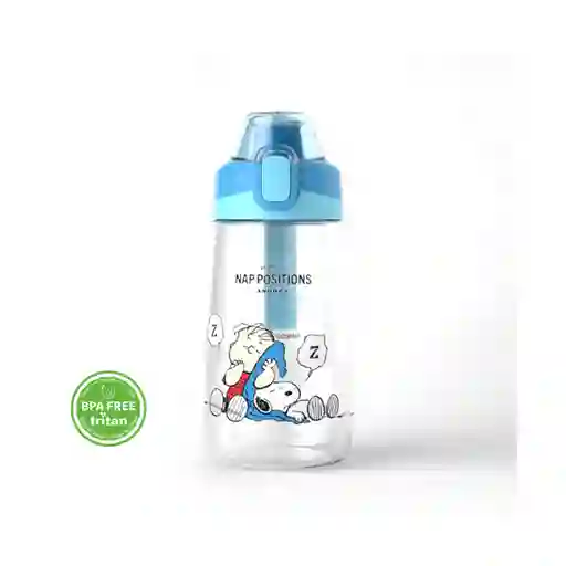 Vaso Plástico Mango Silicona Snoopy Azul 500 mL Miniso