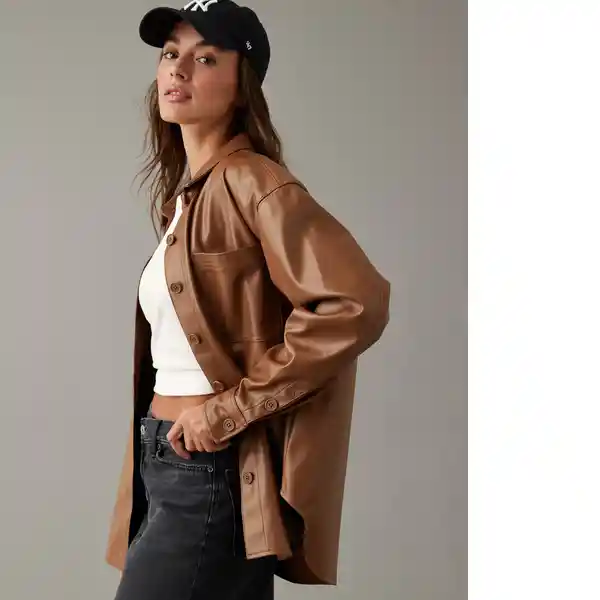 Camiseta Mujer Café Talla: SMALL American Eagle