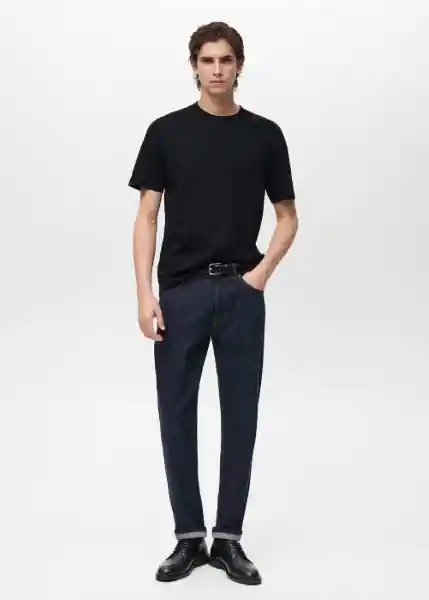 Camiseta Kimi Negro Talla L Hombre Mango