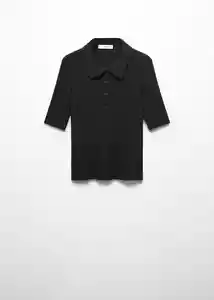 Camiseta Polo Grena Negro Talla 24 Mujer Mango