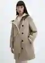 Abrigo Parka Persa Gris Claro Vigoré Talla XS Mujer Mango