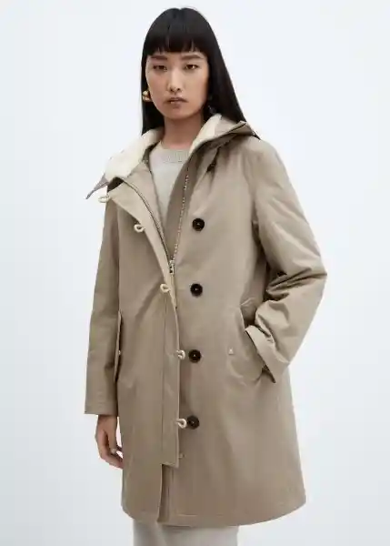 Abrigo Parka Persa Gris Claro Vigoré Talla XS Mujer Mango