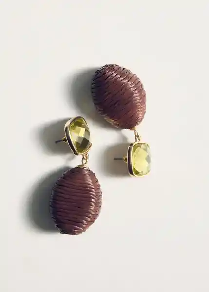 Pendientes Melania Marrón Talla 99 Mujer Mango