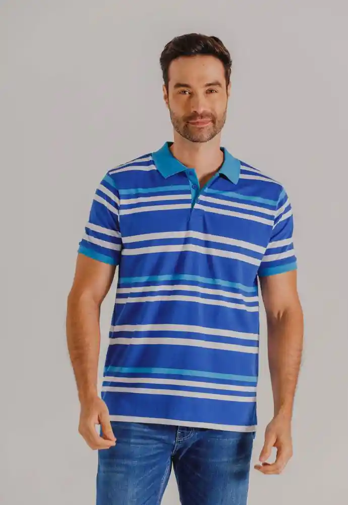 Camiseta Polo Rayas L-azul