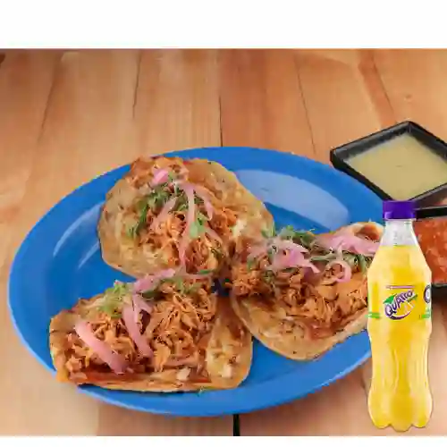 Combo Tacos X3 Cochinita + Quatro Original 400ML
