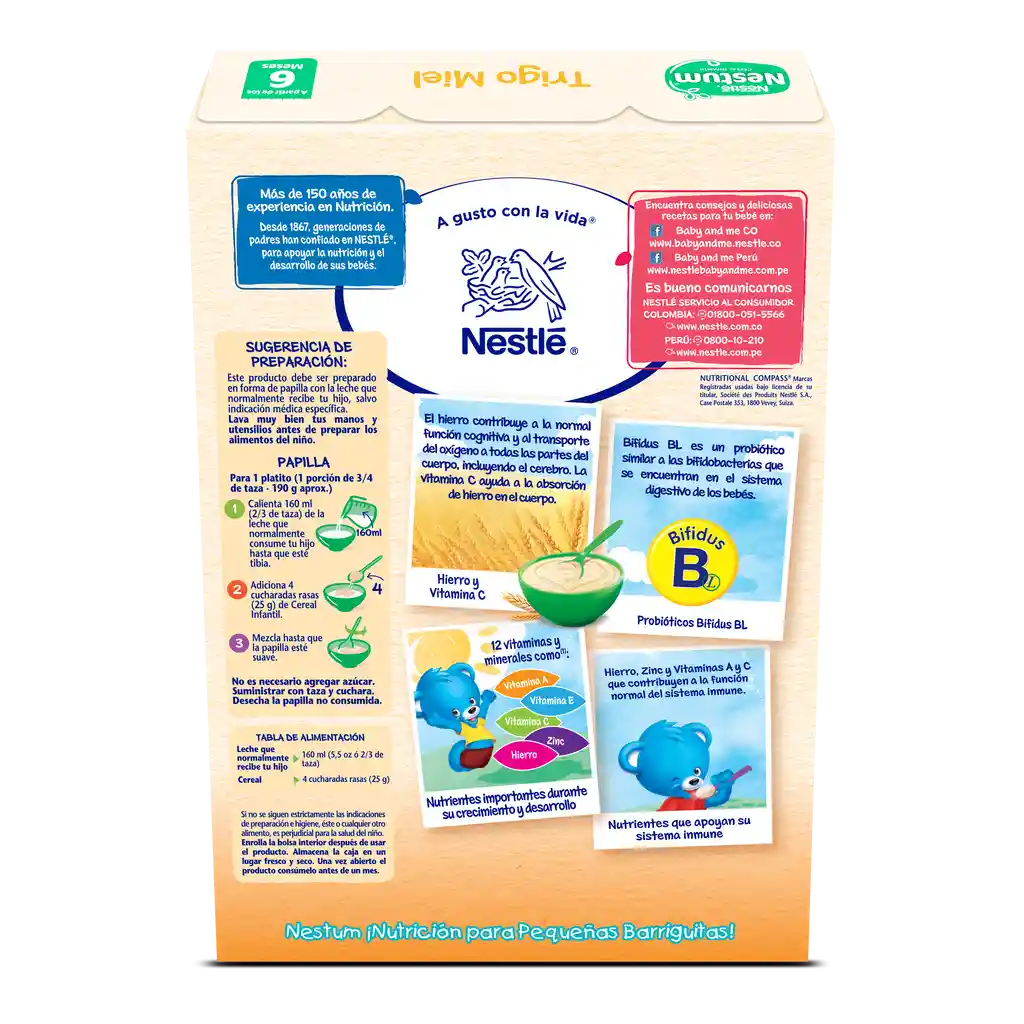 Cereal infantil NESTUM Trigo Miel x 350g