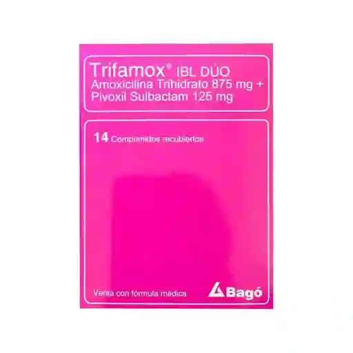 Trifamox Ibl Duo (875 mg/ 125 mg) 14 Tabletas
