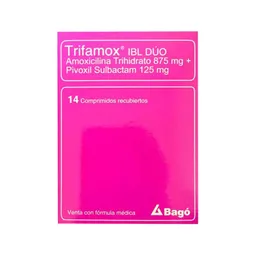 Trifamox Ibl Duo (875 mg/ 125 mg) 14 Tabletas