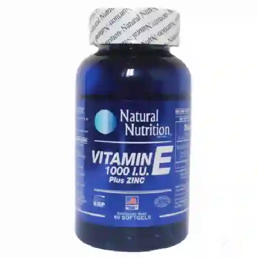 Natural Nutrition Vitamina E 1000 I.U. Plus Zinc Cápsulas Blandas