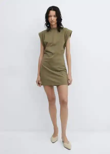 Vestido Dates Khaki Talla L Mujer Mango