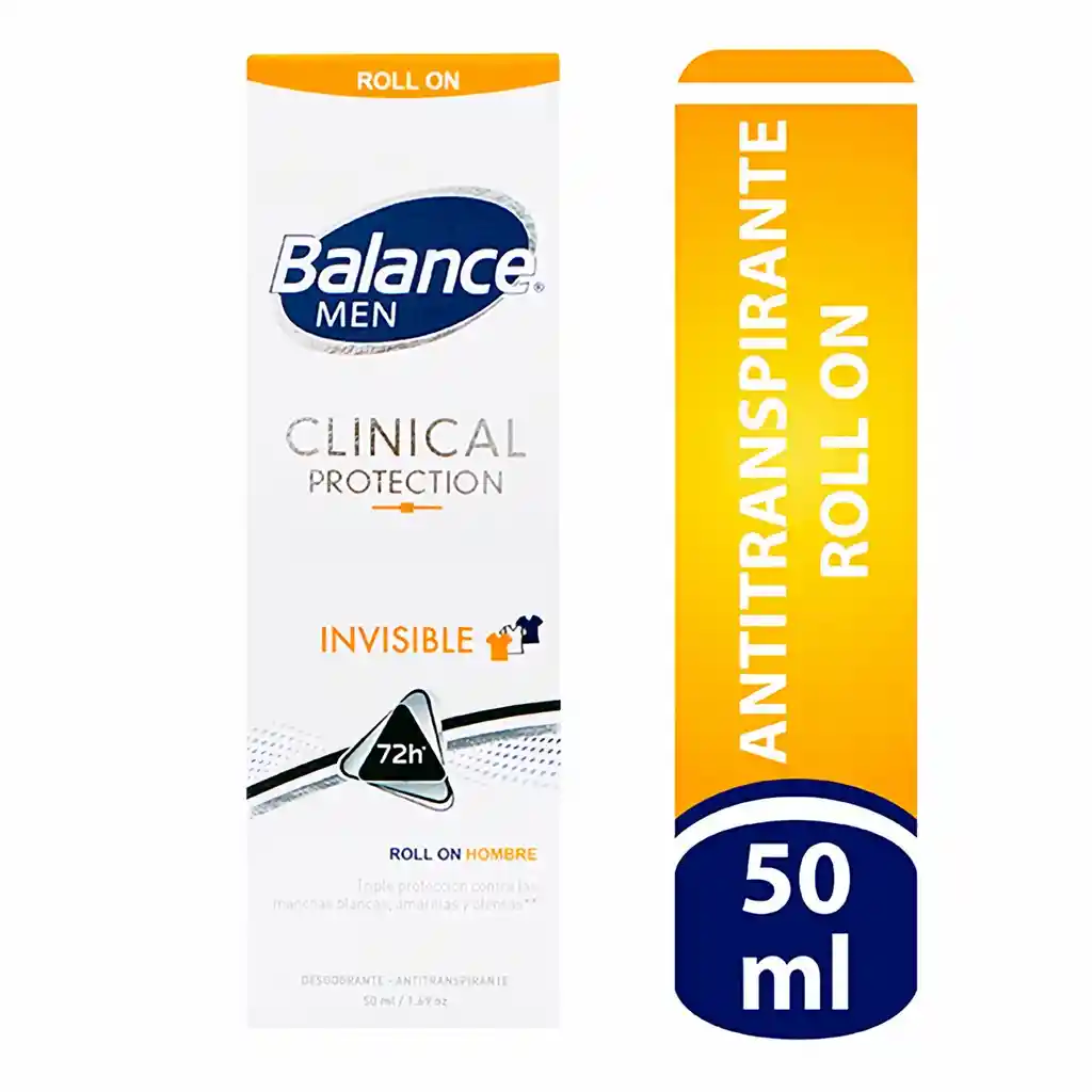 Balance Men Antitranspirante Clinical Protection Invisible en Roll On