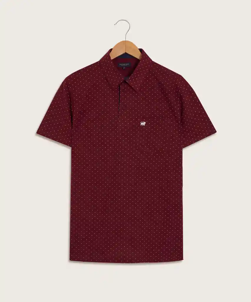 Polo Estampada Cuello Duro Con Bolsillo