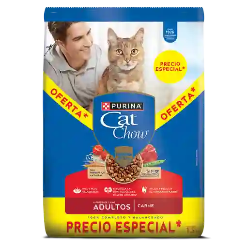 Comida para gatos Purina Cat Chow adulto carne x 1,5kg OFERTAS
