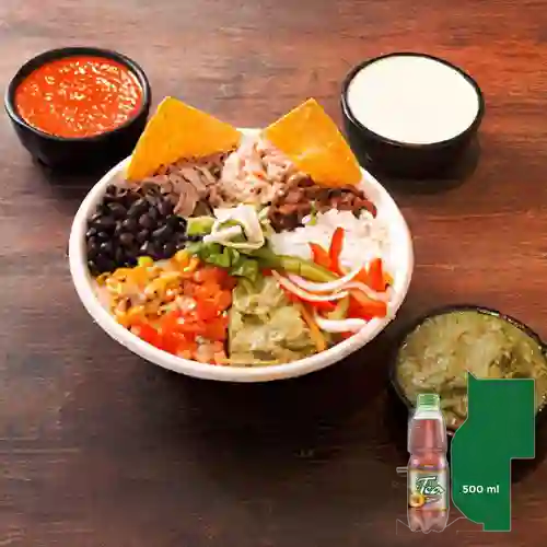 Combo Tazón de 1 Carne + Mr Tea Durazno 500 ml