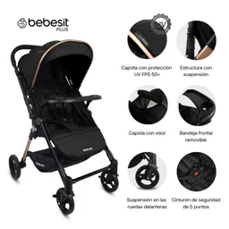 Coche Para Bebes Reversible City Negro Bebesit Bebesit Jc100bk