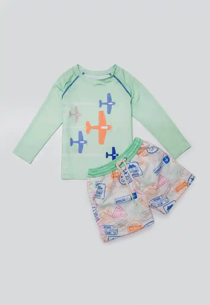 Conjunto Bano 9/12meses-verde