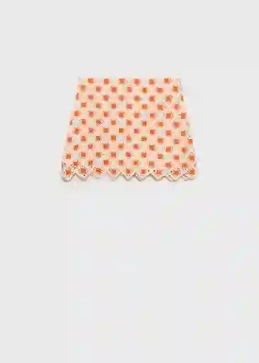 Falda Camerón Naranja Talla XS Mujer Mango