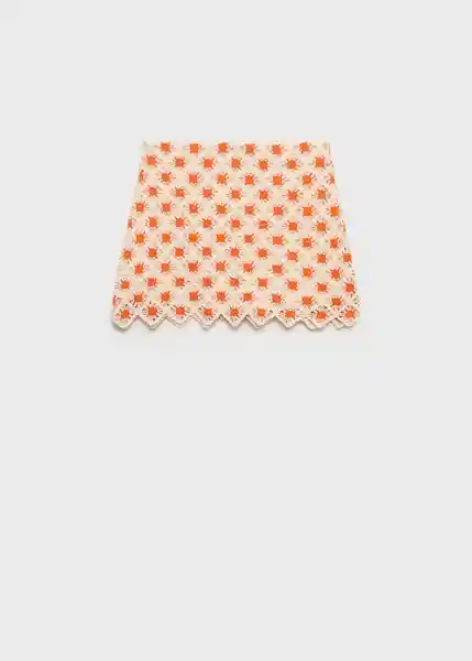 Falda Camerón Naranja Talla XS Mujer Mango