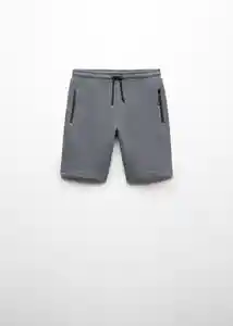 Bermuda Rub Zip Antracita Talla 10 Niños Mango