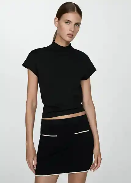 Falda Pipa Negro Talla XS Mujer Mango