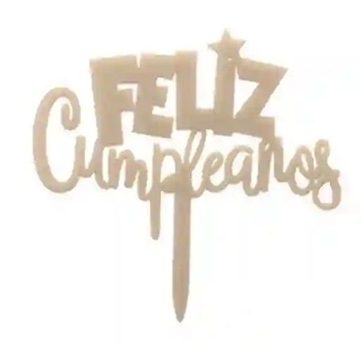 Sempertex Topper Torta Feliz Cumpleaños Fantasia Dorado