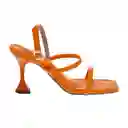 Sandalias Tacón Lyra Naranja Talla 34