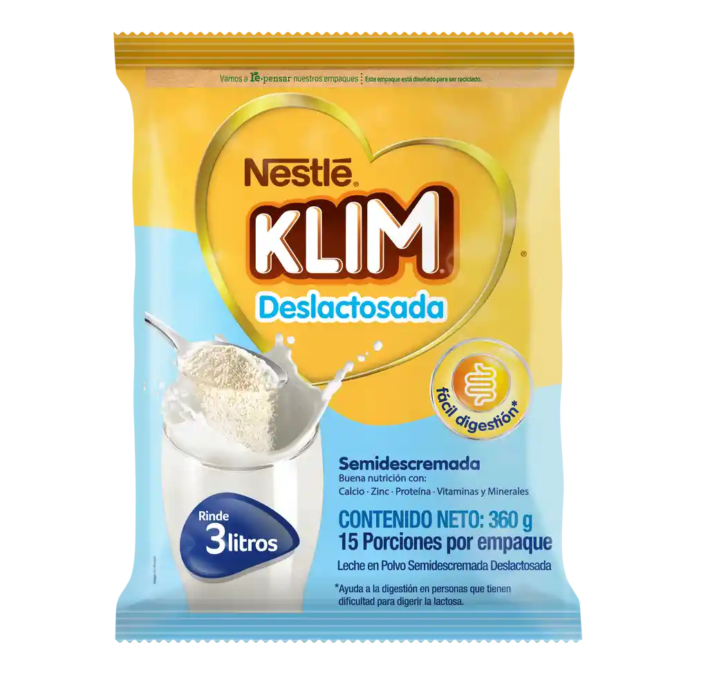 Leche en polvo KLIM Deslactosada x 360g