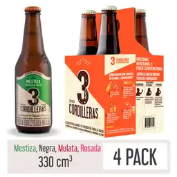3 Cordilleras Cerveza Surtida Bnr 330 mL x 4 Und