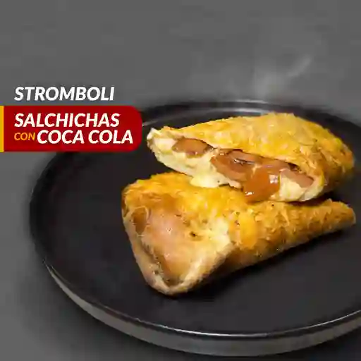 Stromboli salchicha coca-cola