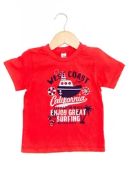 Camiseta Para Niño Bebé Rojo Talla 9/12 Meses