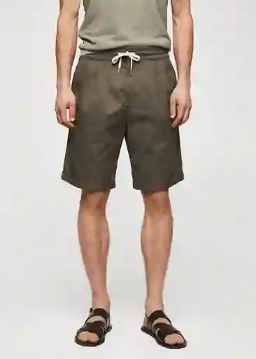 Bermuda Nello Khaki Talla 44 Hombre Mango