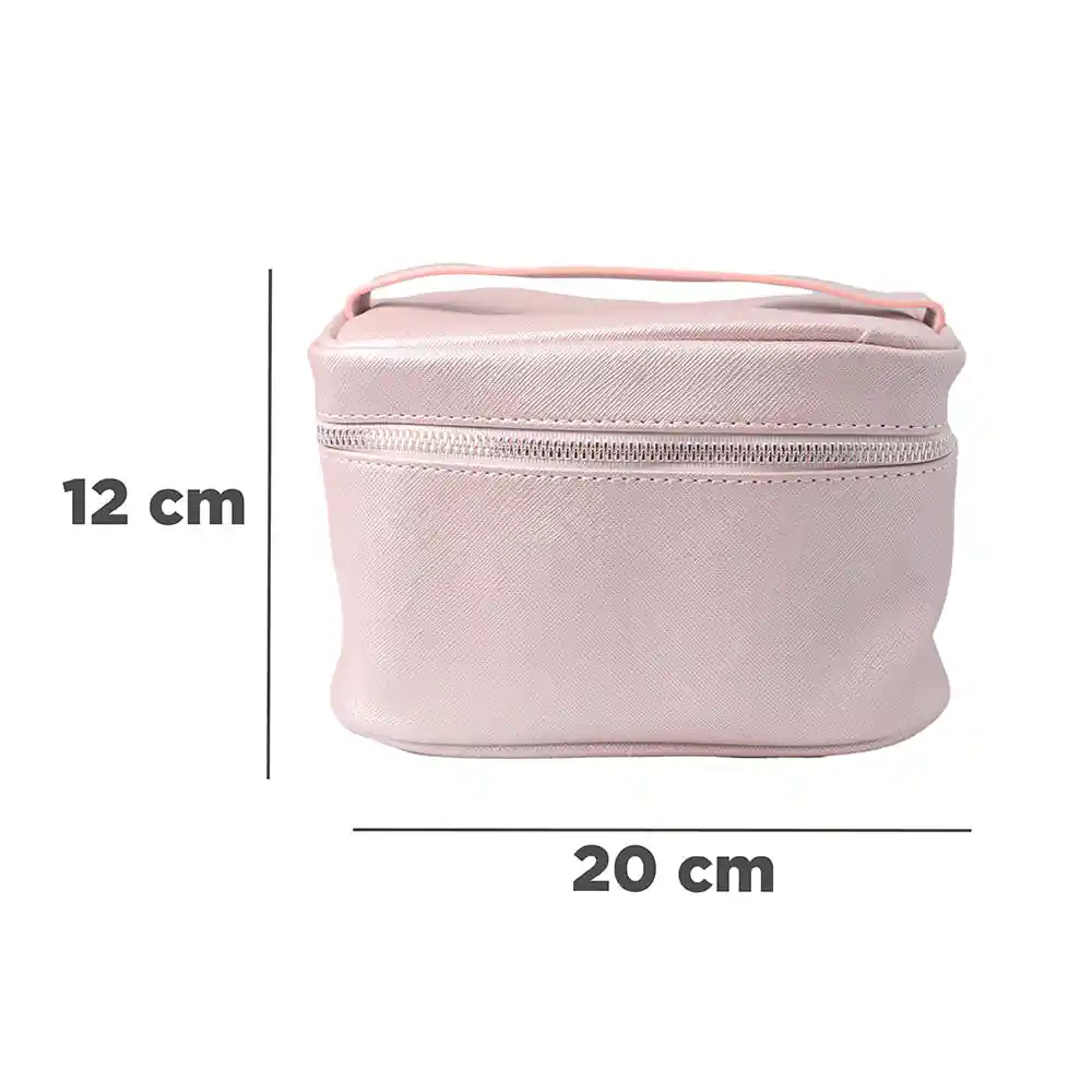 Miniso Cosmetiquera Rectangular Nacarada Rosa