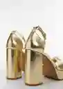 Sandalias Verti Oro Talla 38 Mujer Mango