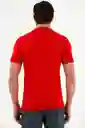 Polo Roja Con Raqueta Azul Para Hombre
