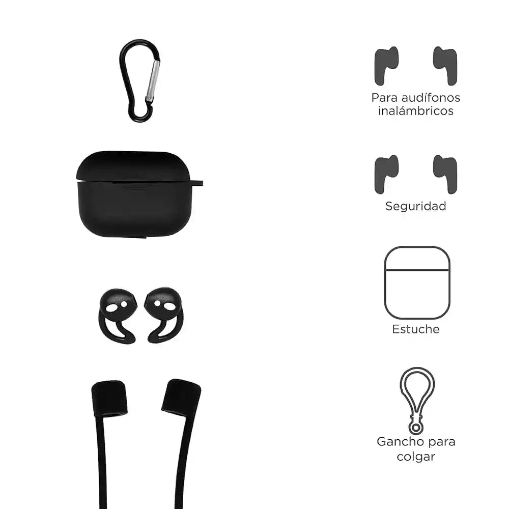 Miniso Estuche Para Audífonos Protectora Para Airpods Pro Negro